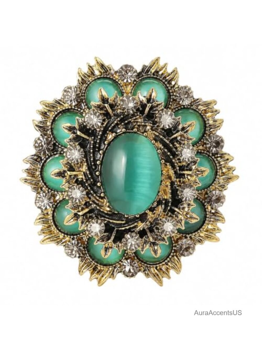 Vintage Victorian Oval Brooch Pin Metal Cameo Jewelry Accessory